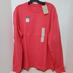 St. John's Bay Long Sleeve Legacy Tee Shirt Pill Shrink Fade Resistant L New